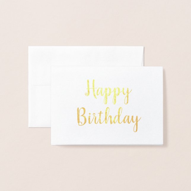 simple minimal happy birthday calligraphy card (Front With Envelope)