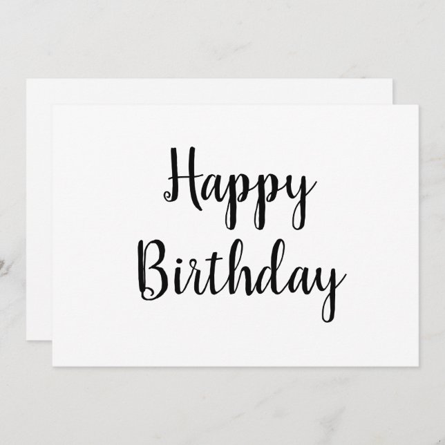 simple minimal happy birthday calligraphy card (Front/Back)
