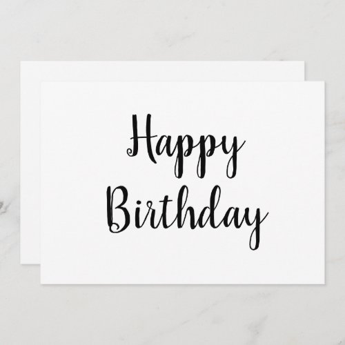 simple minimal happy birthday calligraphy card