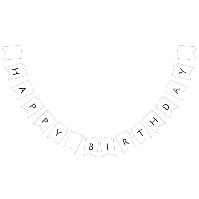 simple minimal happy birthday CUSTOM Bunting Flags (All)