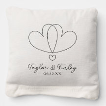 Simple Minimal Heart Modern Custom Names Wedding