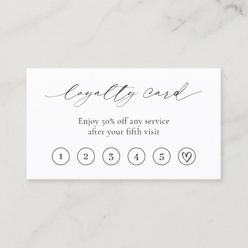 Simple Minimal Heart QR Code Elegant Modern Loyalty Card