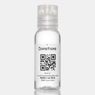 Simple minimal honeymoon donations wedding q r cod hand sanitizer