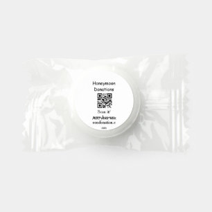 Simple minimal honeymoon donations wedding q r cod life saver® mints