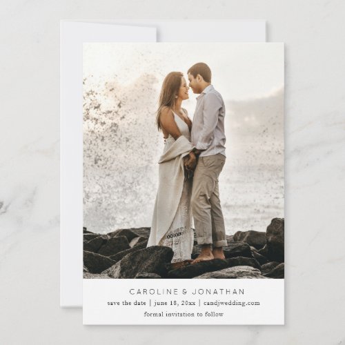 Simple Minimal Large Photo Wedding Save The Date