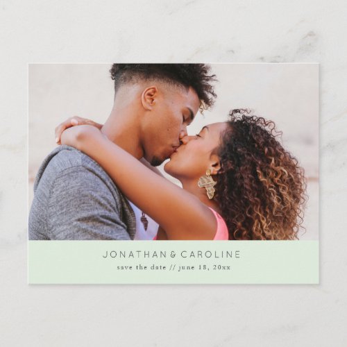 Simple Minimal Large Photo Wedding Save the Date Postcard