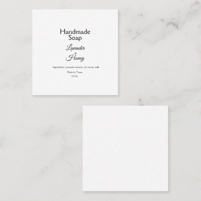simple minimal lavender soap small business logo c square business card (Front/Back)