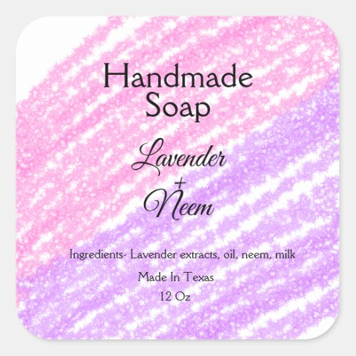 simple minimal lavender soap small business logo c square sticker