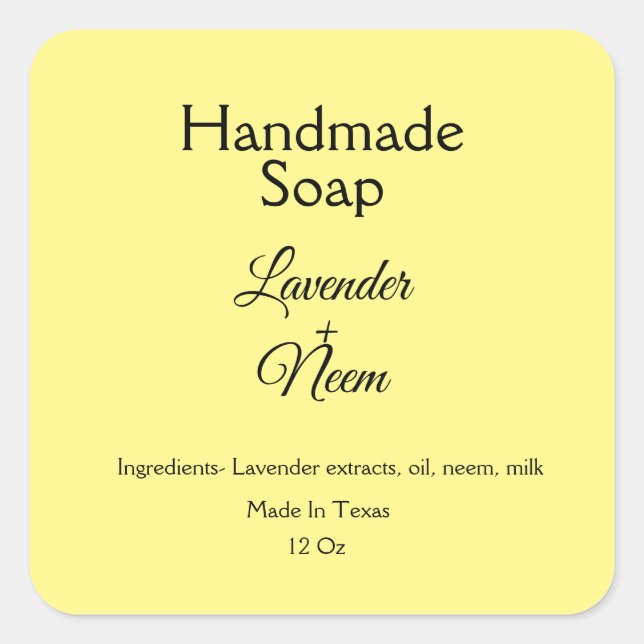 simple minimal lavender soap small business logo c square sticker (Front)