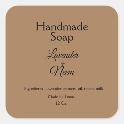 simple minimal lavender soap small business logo c square sticker