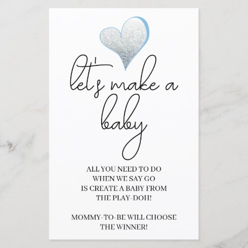 Simple Minimal Lets Make a Baby Baby Shower Game