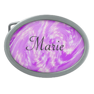 simple minimal light pastel pink add your name th belt buckle