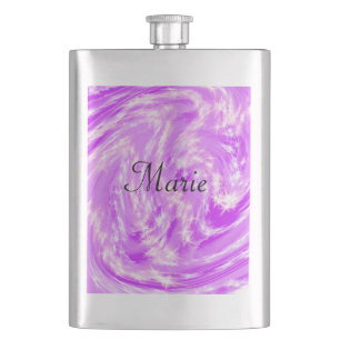 simple minimal light pastel pink add your name th flask