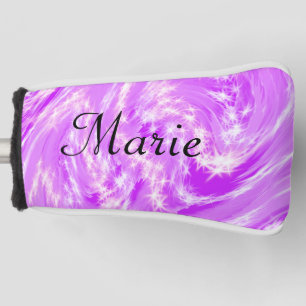 simple minimal light pastel pink add your name  th golf head cover