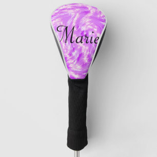 simple minimal light pastel pink add your name  th golf head cover
