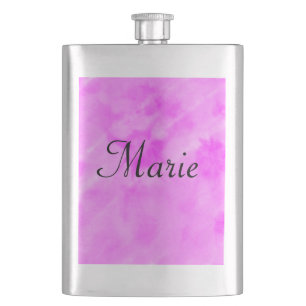 simple minimal light pastel pink add your name thr flask