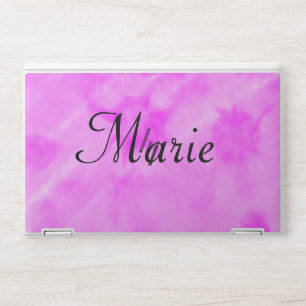 simple minimal light pastel pink add your name thr HP laptop skin