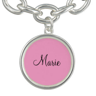 simple minimal light pink add your name girly  bracelet