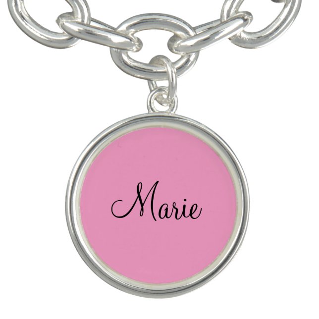 simple minimal light pink add your name girly  bracelet (Design)