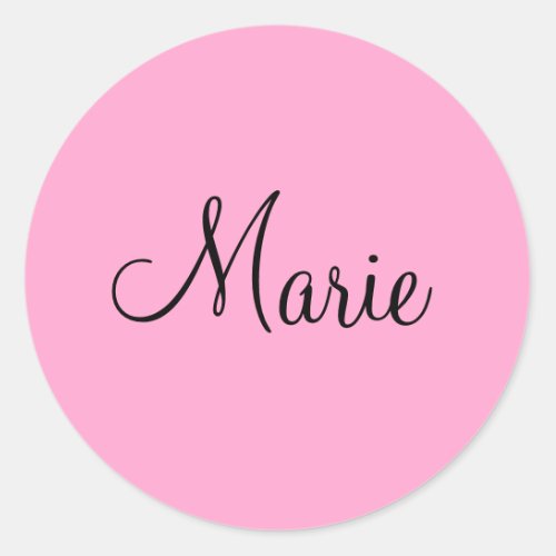 simple minimal light pink add your name girly  classic round sticker