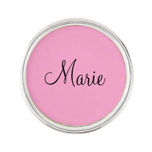 simple minimal light pink add your name girly lapel pin