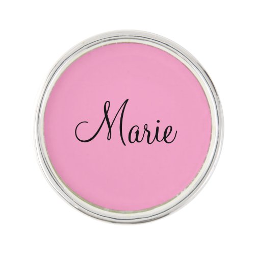 simple minimal light pink add your name girly  lapel pin
