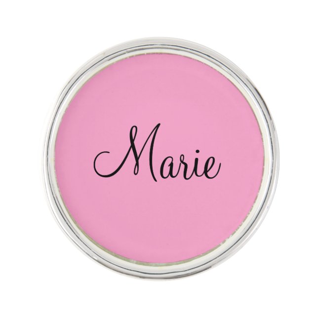 simple minimal light pink add your name girly  lapel pin (Front)