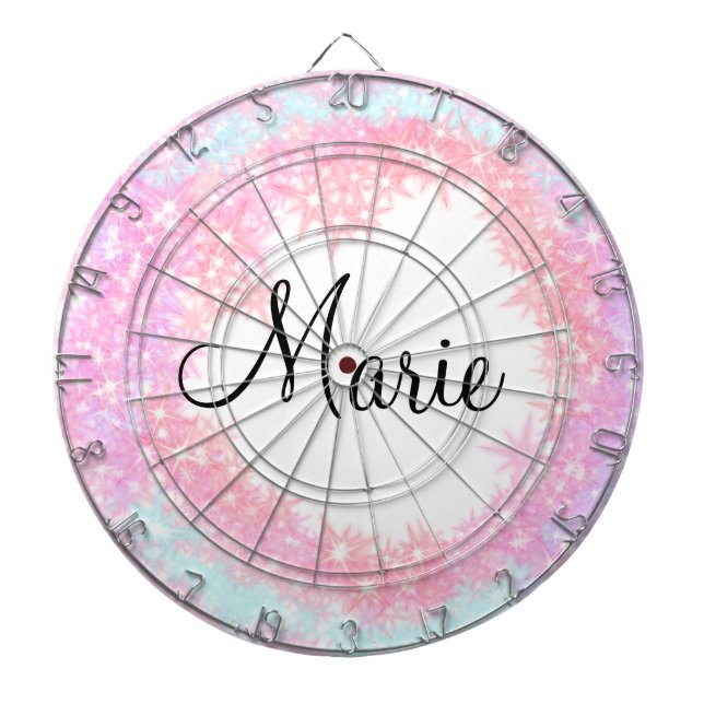 simple minimal light pink add your name girly text dart board (Front)