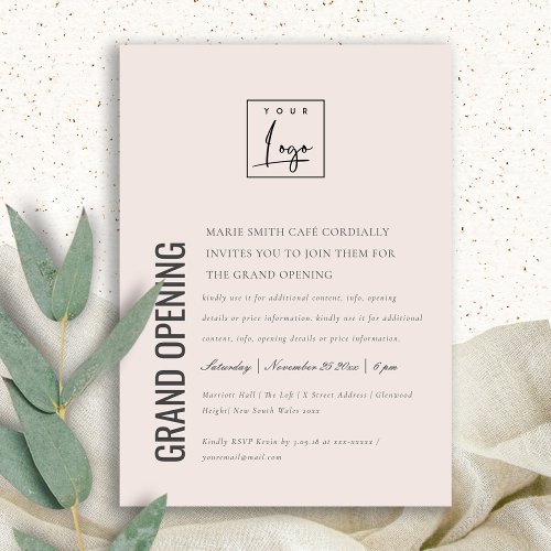 Simple Minimal Logo Business Grand Opening Invite