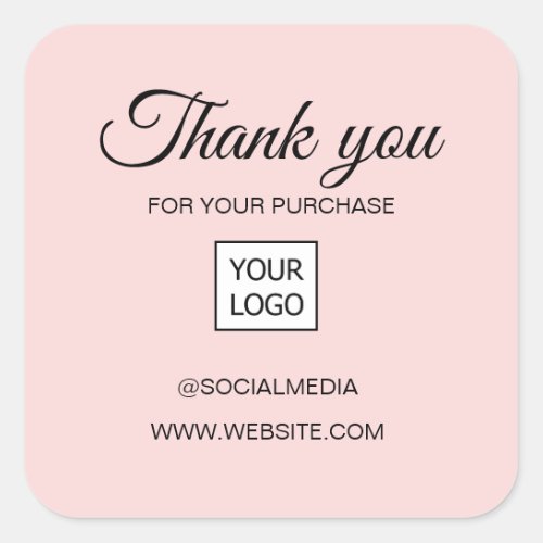 SIMPLE MINIMAL LOGO NAME SOCIAL MEDIA THANK YOU SQ SQUARE STICKER