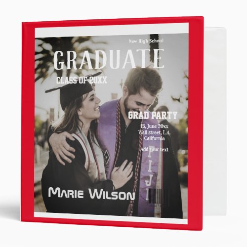 simple minimal magazine template cover graduation  3 ring binder
