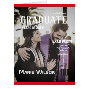 simple minimal magazine template cover graduation  card