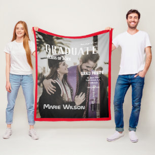 simple minimal magazine template cover graduation fleece blanket