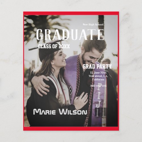 simple minimal magazine template cover graduation  flyer