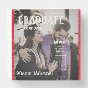 simple minimal magazine template cover graduation wooden box sign