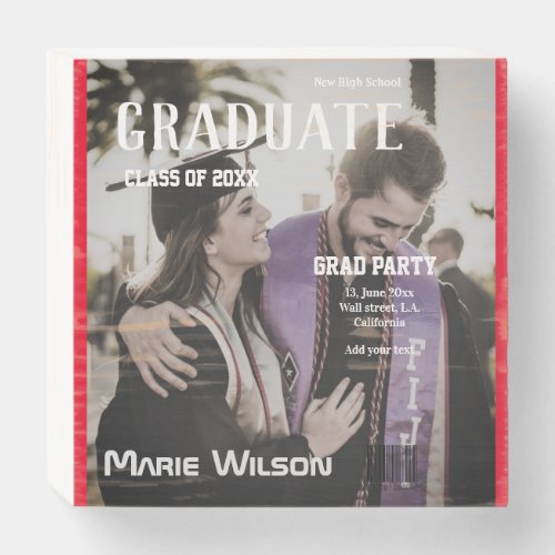 simple minimal magazine template cover graduation  wooden box sign