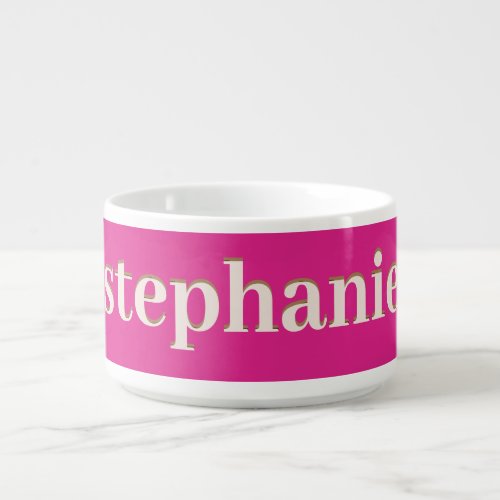 Simple Minimal Magenta Personalized Hot Pink Bowl