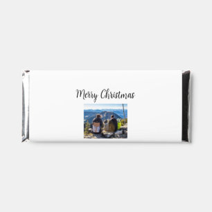 simple minimal merry Christmas add family name tex Hershey Bar Favors
