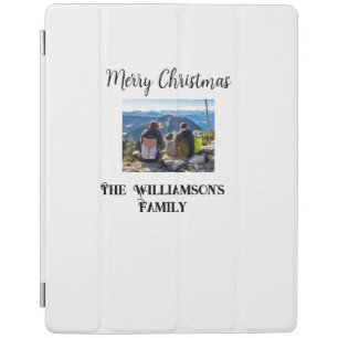 simple minimal merry Christmas add family name tex iPad Smart Cover