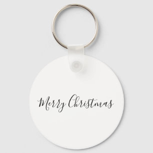 SIMPLE MINIMAL merry Christmas Card Classic Round Keychain