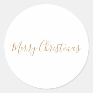 SIMPLE MINIMAL merry Christmas Card Classic Round Sticker