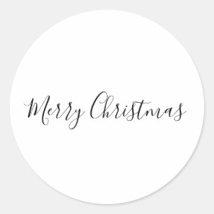 SIMPLE MINIMAL merry Christmas Card Classic Round Sticker