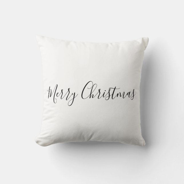 SIMPLE MINIMAL merry Christmas Card Classic Throw Pillow (Front)