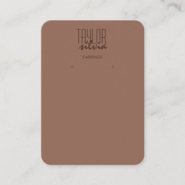 simple minimal mocha mousse Earring display card (Front)