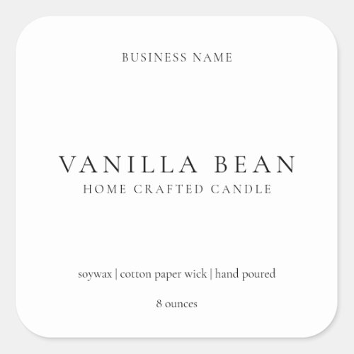 Simple Minimal Modern Candle Product Label