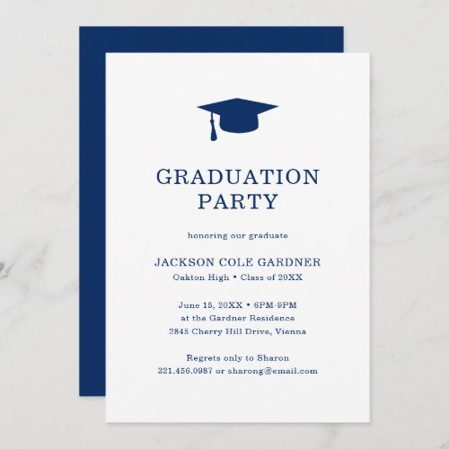 Simple Minimal Modern Graduation Invitation