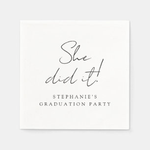 Simple Minimal Modern Graduation Party Napkins