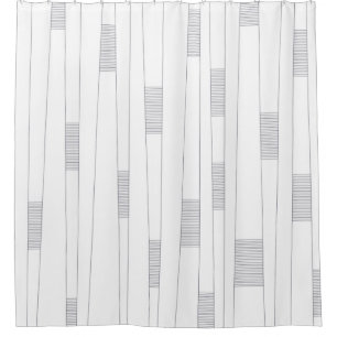 Simple, minimal, modern line graphic pattern shower curtain
