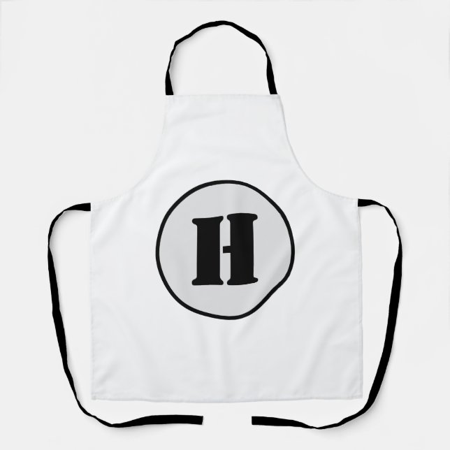 SIMPLE MINIMAL MODERN MONOGRAM ELEGANT STYLE CHIC  APRON (Front)