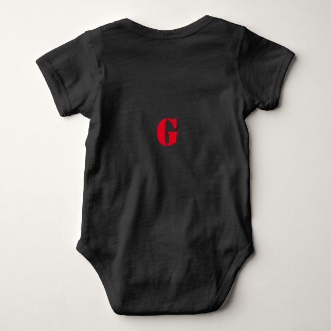 SIMPLE MINIMAL MODERN MONOGRAM ELEGANT STYLE CHIC  BABY BODYSUIT (Back)